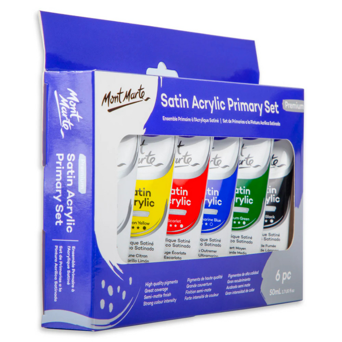 Mont Marte Satin Acrylic Primary Set