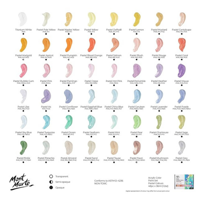 Mont Marte Signature Acrylic Colour Pastel Paint Set