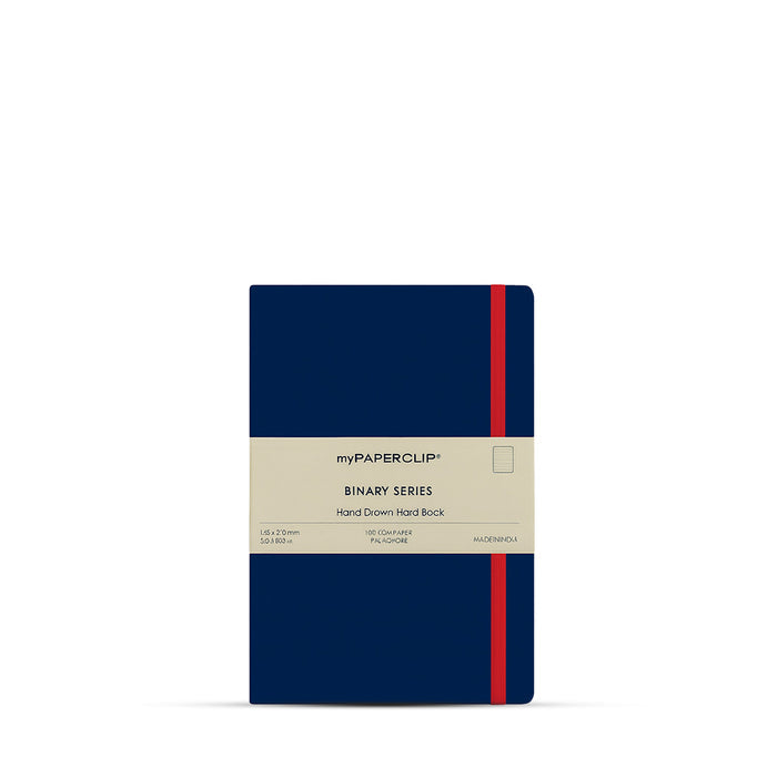 myPaperclip Binary Series Hand Drawn Hardback A5 Plain Notebook