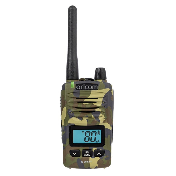 ORICOM DTX600 CAMO WATERPROOF IP67 5 WATT HANDHELD UHF CB RADIO