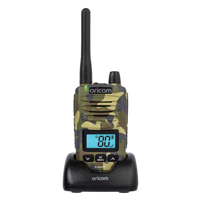 ORICOM DTX600 CAMO WATERPROOF IP67 5 WATT HANDHELD UHF CB RADIO