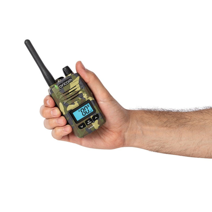 ORICOM DTX600 CAMO WATERPROOF IP67 5 WATT HANDHELD UHF CB RADIO