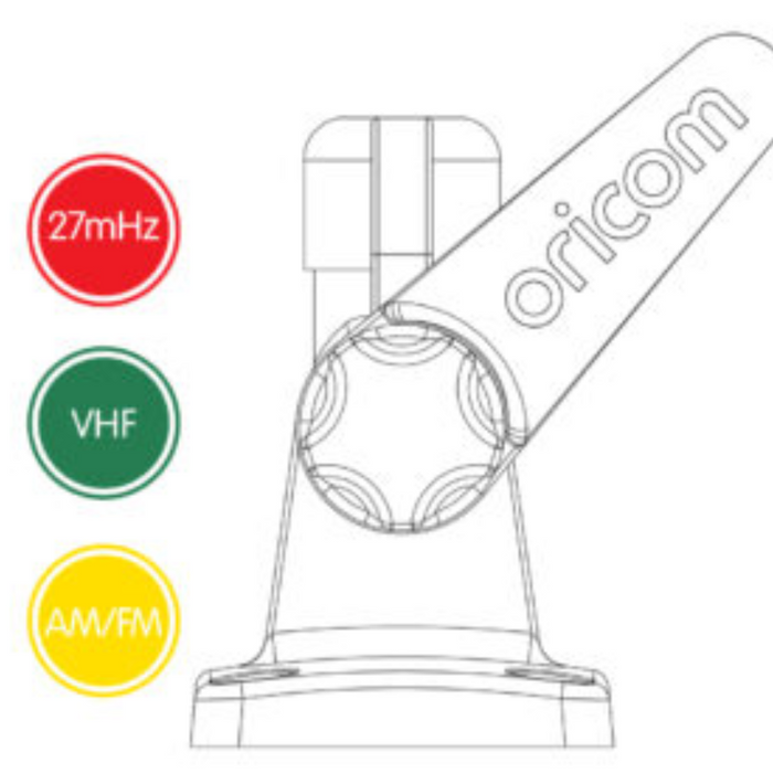 ORICOM MBL002 MARINE DOUBLE SWIVEL RECTANGULAR ANTENNA BASE - SUITS MDW SERIES WHIPS