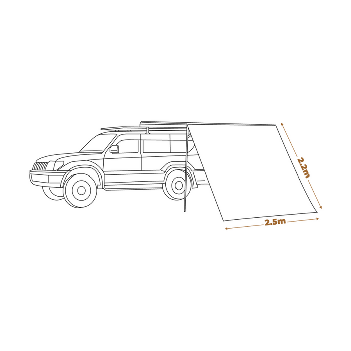 OZTRAIL BLOCKOUT AWNING FRONT WALL 2.5M