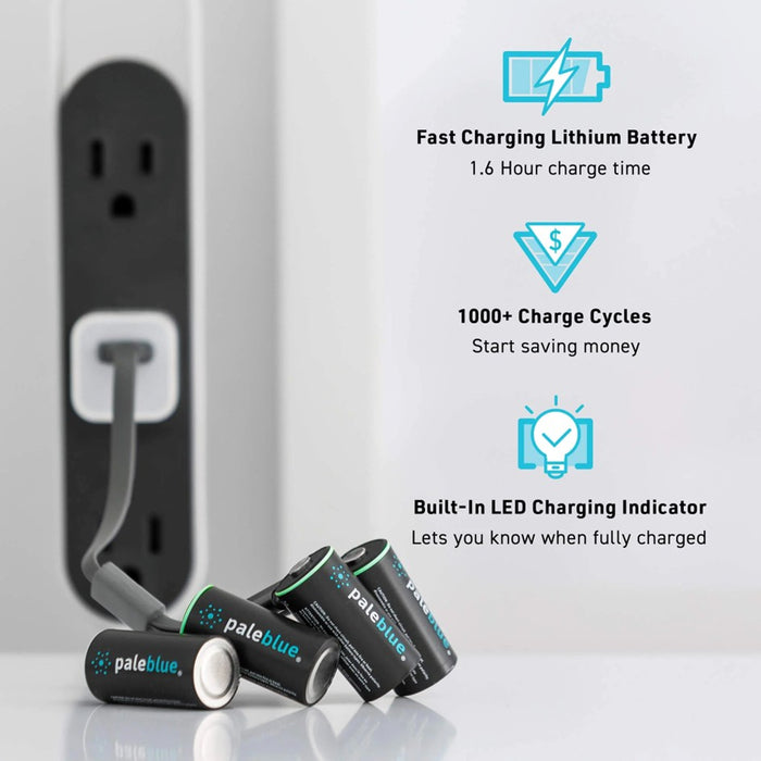 PALEBLUE LITHIUM ION RECHARGEABLE CR123A BATTERIES