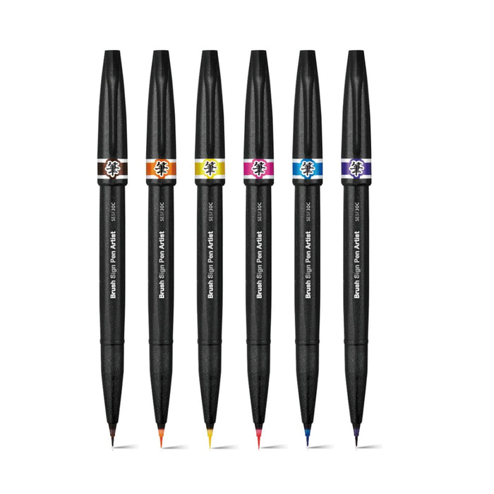 Pentel Extra Fine Tip Sign Brush Pen for Artist Set