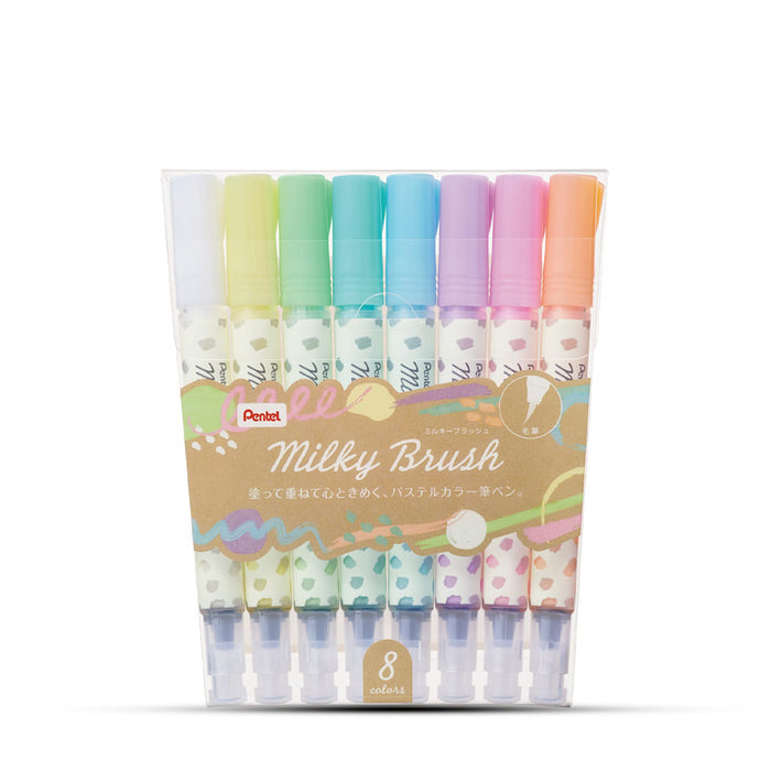 Pentel Milky Brush Color Pen Set