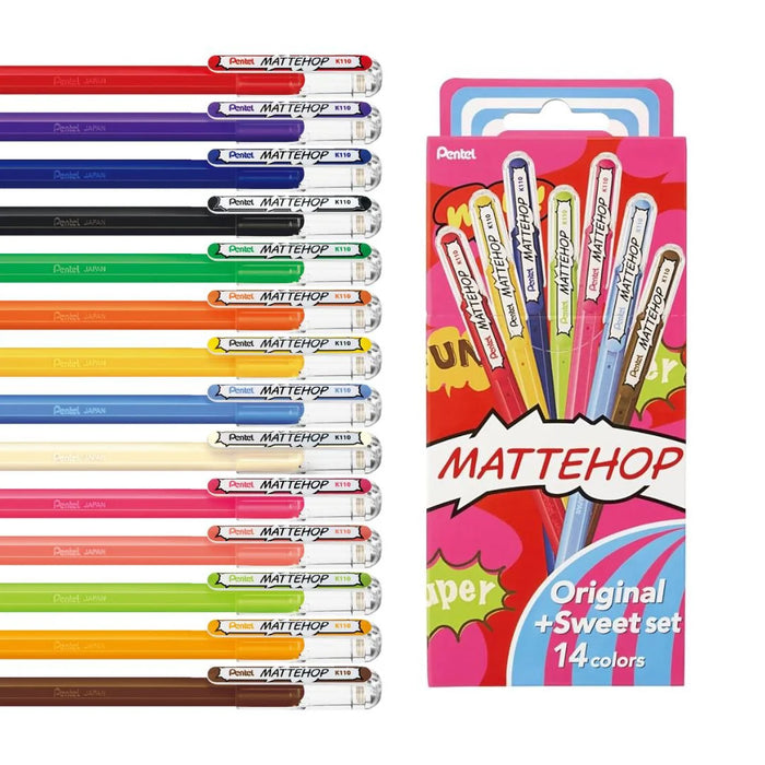 Pentel Rollerball Pen Matte Hop Set