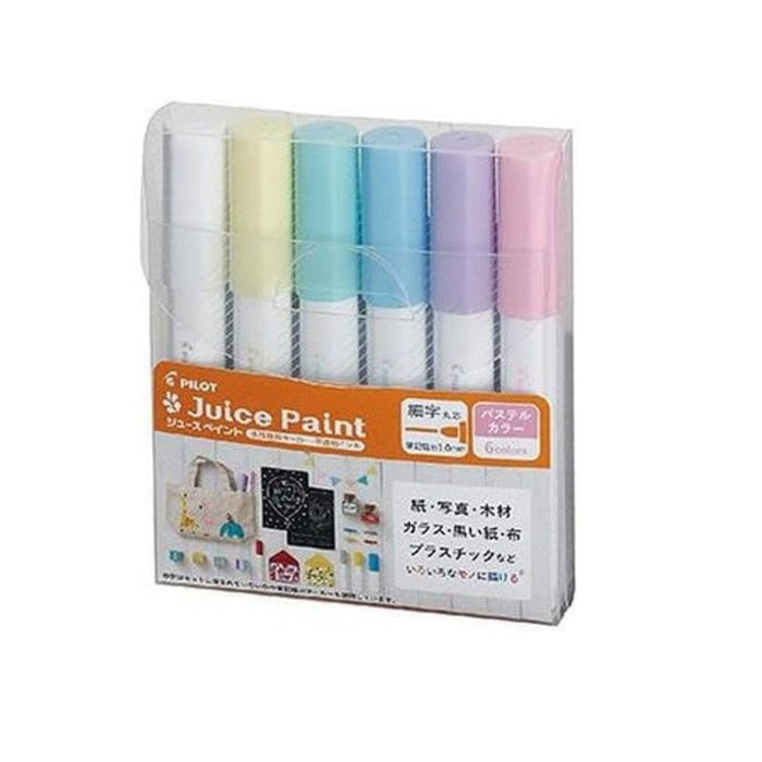 Pilot Juice Fine Point Pastel Paint Marker - 6 Color Set - SCOOBOO - SJP120FN - 6CP - Marker