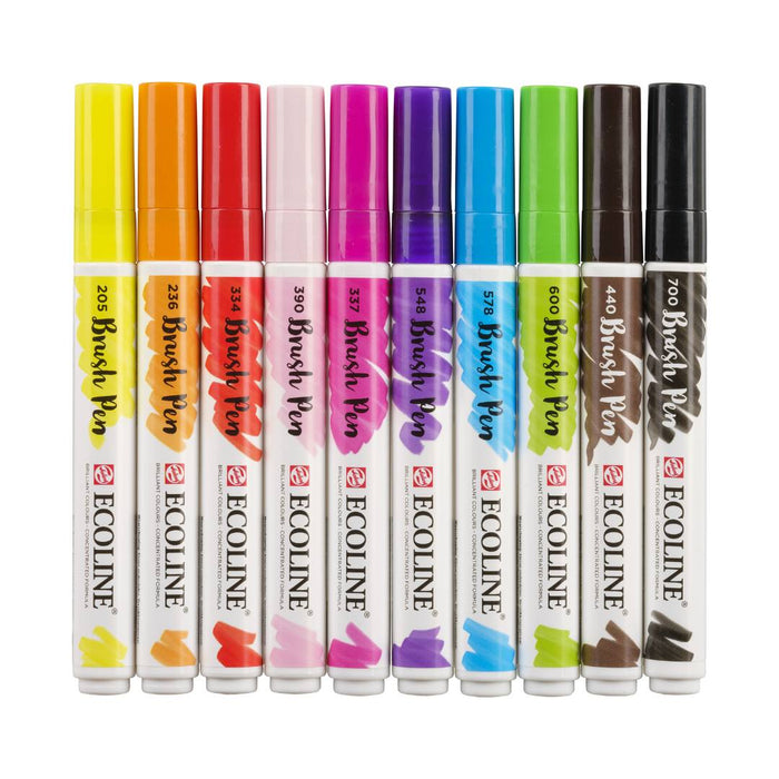 Royal Talens Ecoline Bright Watercolor Brush Pens Pack Of 10 - SCOOBOO - 11509803 - Brush Pens