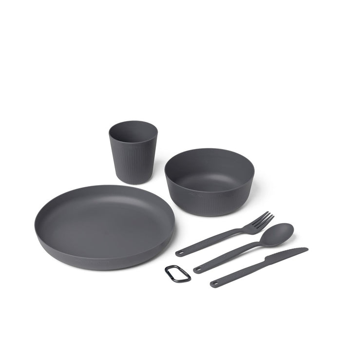 SEA TO SUMMIT CAMP DINNERWARE SET WITH MESH SACK 6 PIECES [CLR:CHARCOAL]