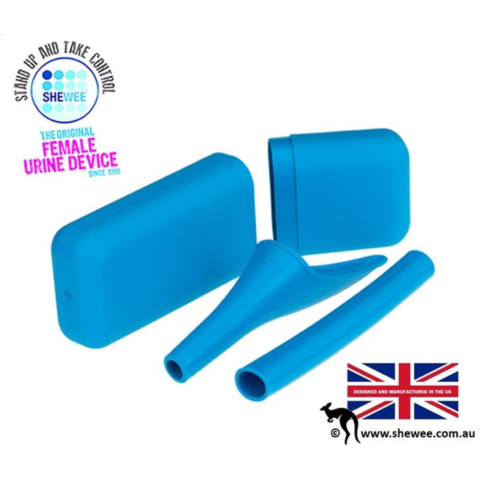 SHEWEE EXTREME FEMALE URINATION DEVICE WITH CASE & TUBE [CLR:BLUE]