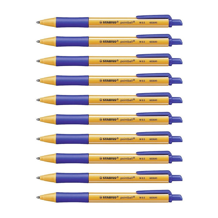 Stabilo | Pointball | Ballpoint Pen | Blue | Pack Of 10 - SCOOBOO - 6030/41 - Ballpoint Pen