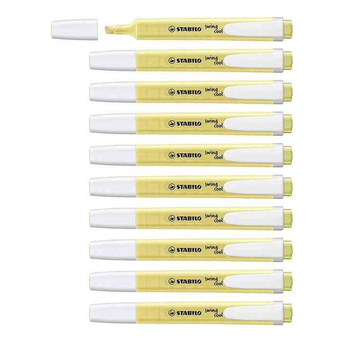 Stabilo | Swing Cool | Pastel | Yellow | Pack Of 10Pcs - SCOOBOO - 275/144 - 8 - Highlighter