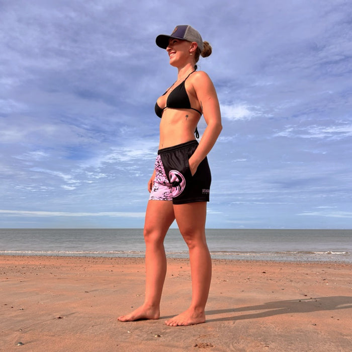 STAUNCH CRAB CHASE TO CHILL SHORTS BLACK & PINK [SZ:X-LARGE]