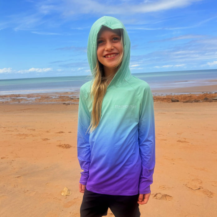 STAUNCH CRAB KIDS CANDY CONTOUR UPF50+ LONG SLEEVE FISHING SHIRT [SZ:1]