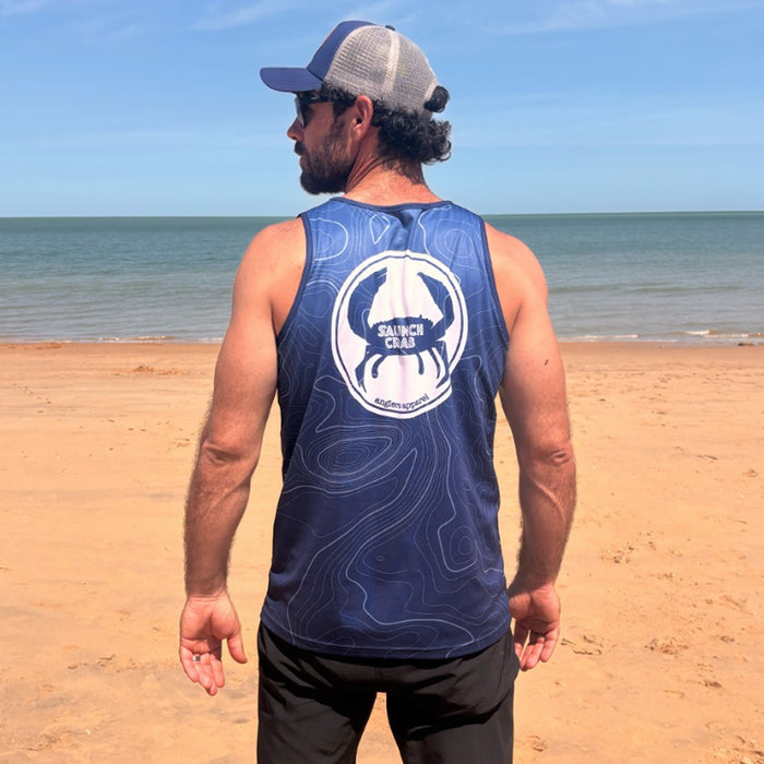 STAUNCH CRAB MENS BLUE CONTOUR SINGLET [SZ:2X-LARGE]