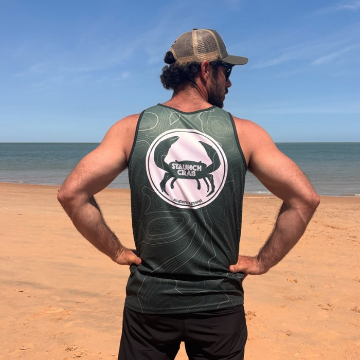 STAUNCH CRAB MENS KHAKI CONTOUR SINGLET [SZ:LARGE]