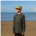 STAUNCH CRAB KIDS KHAKI CONTOUR UPF50+ LONG SLEEVE FISHING SHIRT [SZ:12]