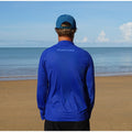 STAUNCH CRAB KIDS NAVY CONTOUR UPF50+ LONG SLEEVE FISHING SHIRT [SZ:12]