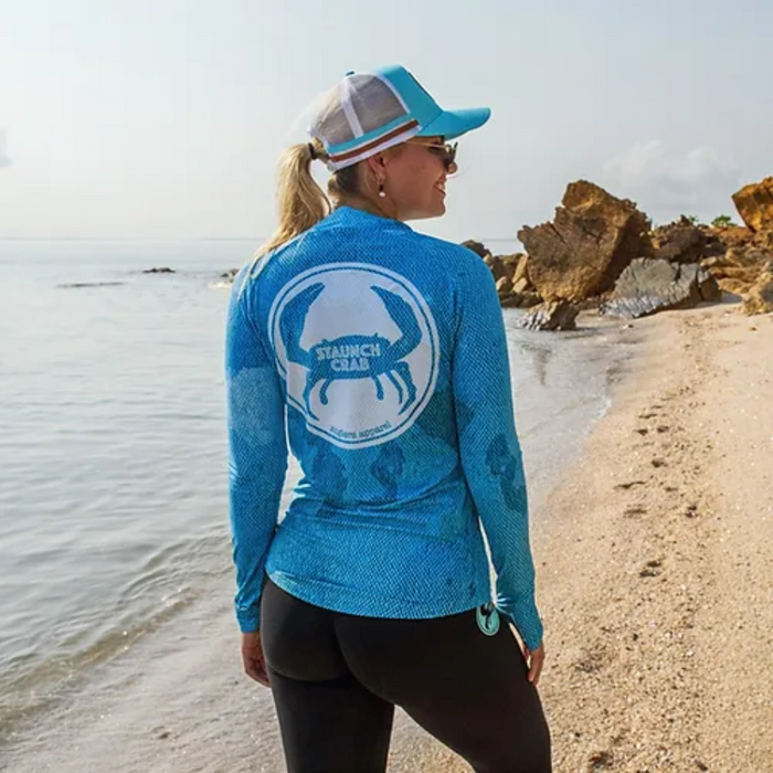 STAUNCH CRAB WOMENS SINIK SEAFOAM UPF50+ LONG SLEEVE FISHING SHIRT [SZ:2X-LARGE]
