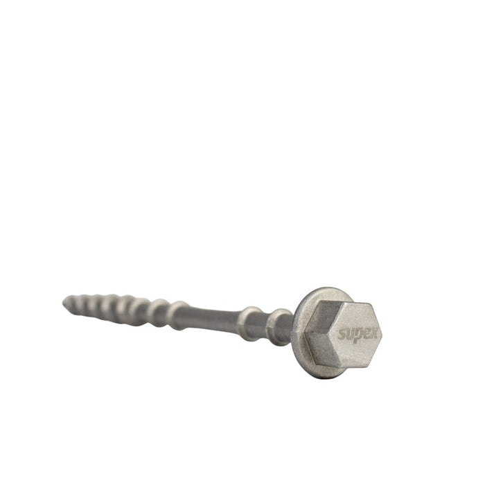SUPEX MEDIUM ALLOY SCREW IN PEGS 4 PACK WITH GUY ROPE CLIP