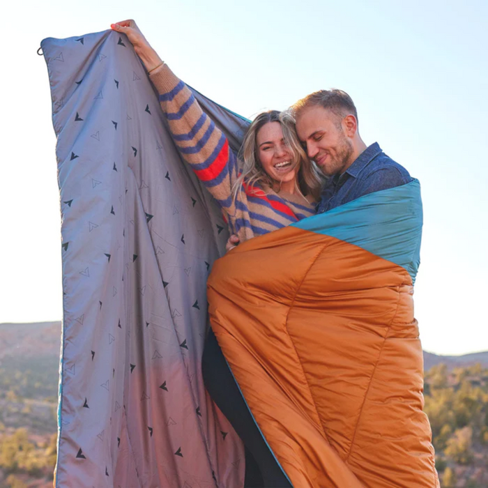 TETON ACADIA MAMMOTH TWO PERSON OUTDOOR CAMP BLANKET [CLR:TEAL & COPPER]