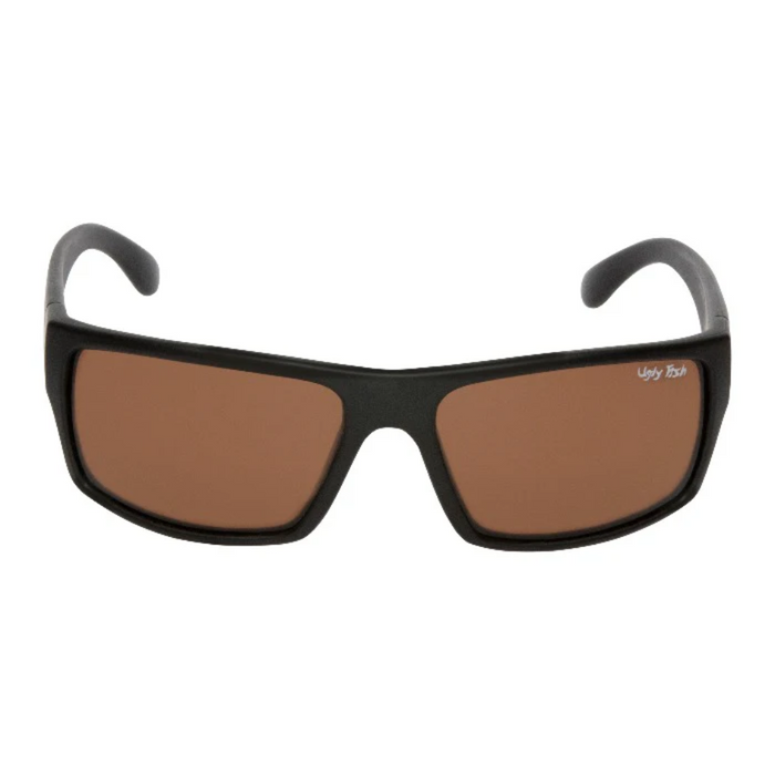 UGLY FISH P1202 POLARISED WRAP LIFESTYLE SUNGLASSES MATT BLACK [LENS:BROWN]