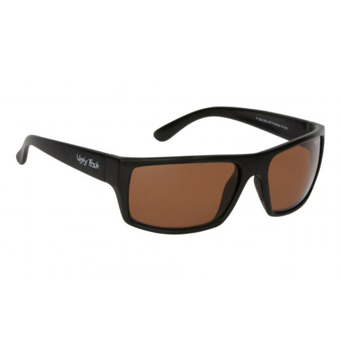 UGLY FISH P1202 POLARISED WRAP LIFESTYLE SUNGLASSES MATT BLACK [LENS:BROWN]
