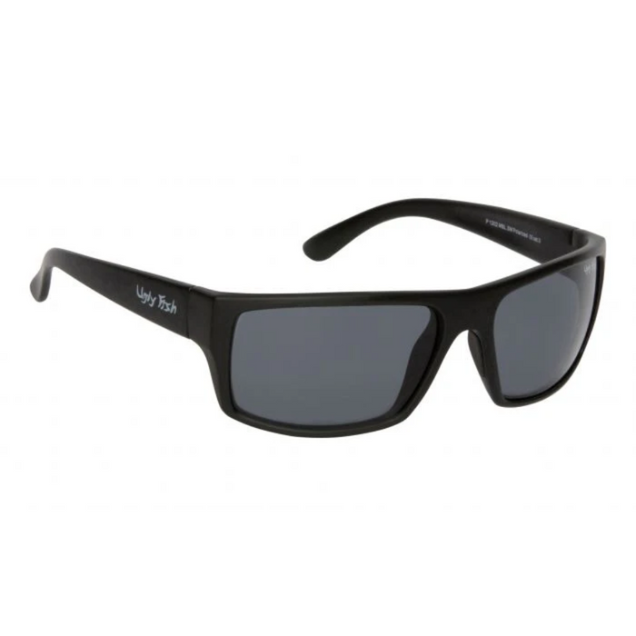 UGLY FISH P1202 POLARISED WRAP LIFESTYLE SUNGLASSES MATT BLACK [LENS:SMOKE]