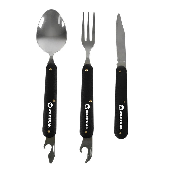 WILDTRAK 3 PACK FOLDABLE CUTLERY SET WITH BAG