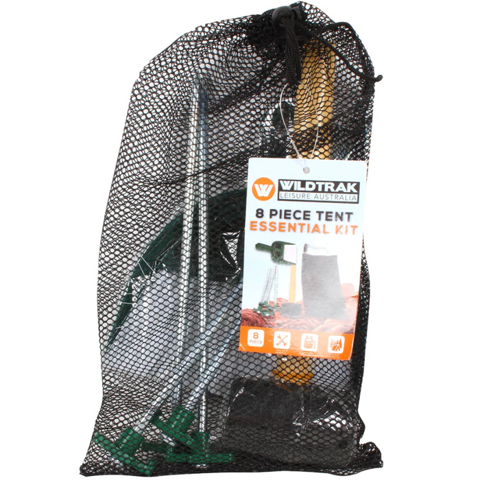WILDTRAK 8 PIECE TENT ESSENTIAL KIT IN NET BAG
