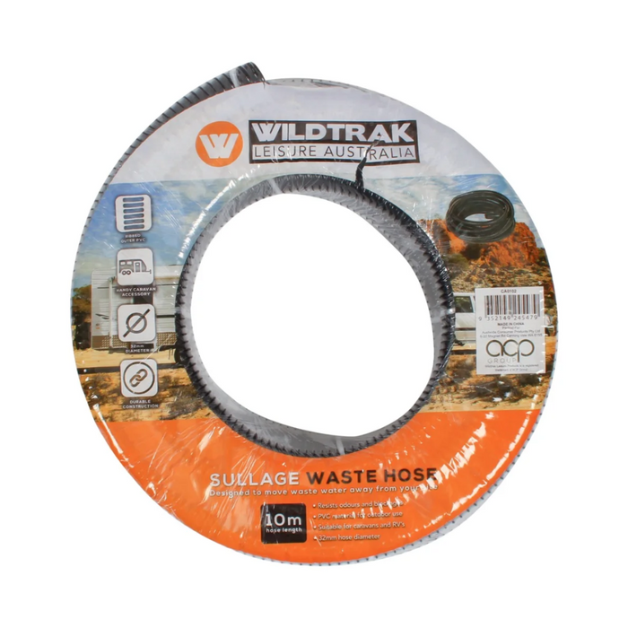 WILDTRAK BLACK WASTE WATER HOSE 32MM x 10M