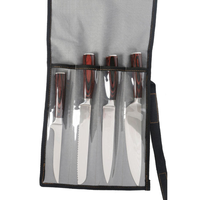 WILDTRAK EXPLORER 400GSM RIPSTOP CANVAS 4PC KNIFE WRAP