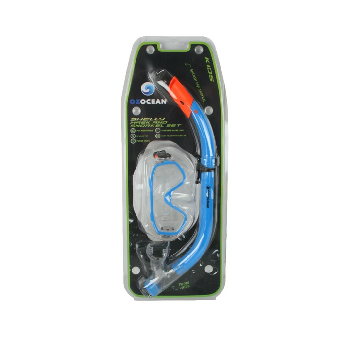 WILDTRAK MASK SNORKEL SET CHELLY KIDS PVC BLUE