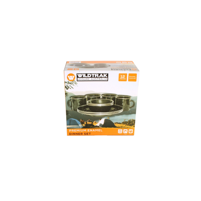WILDTRAK PREMIUM ENAMEL DINNER SET 12 PIECE