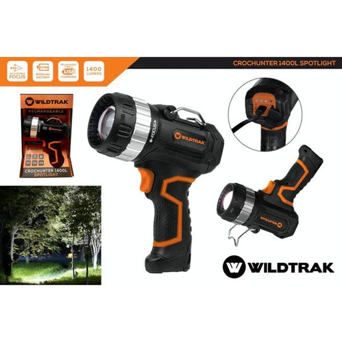 WILDTRAK SPOTLIGHT CROC HUNTER 1400L RECHARGEABLE