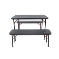 WILDTRAK TABLE 3PCE BENCH SET 102CM BLACK