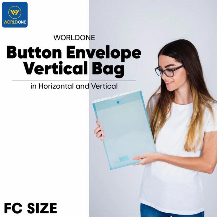 Worldone Button Envelope Horizontal Bag