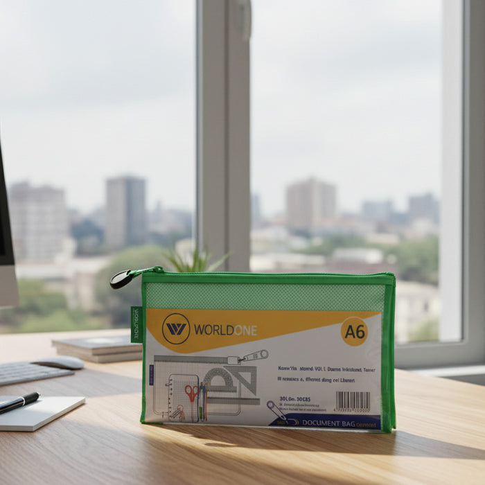 Worldone Multicolor Transparent Pencil Pouch with Zipper