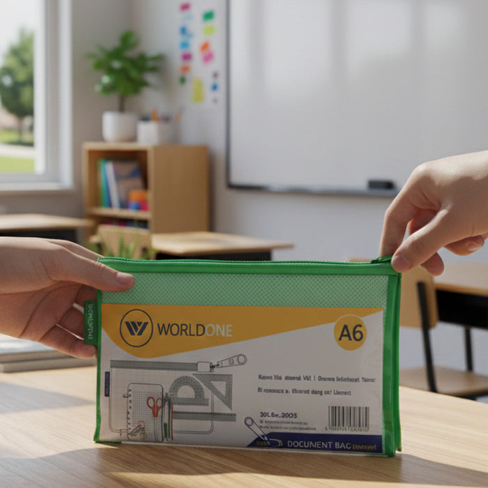 Worldone Multicolor Transparent Pencil Pouch with Zipper
