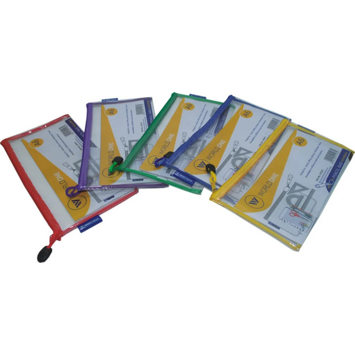 Worldone Multicolor Transparent Pencil Pouch with Zipper