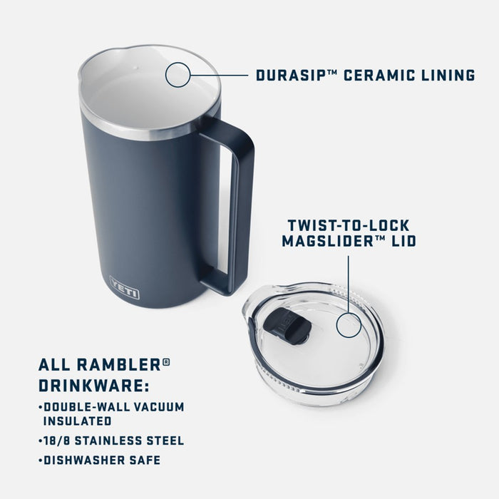 YETI RAMBLER 64oz PITCHER NAVY [CLR:NAVY]