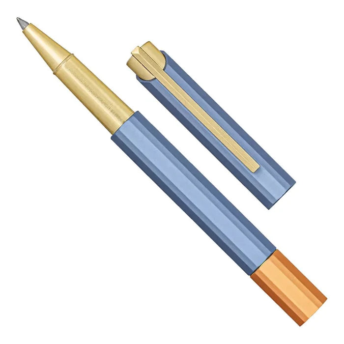 Ystudio Glamour Series Evolve Bihex Blue Gin Rollerball Pen - SCOOBOO - STAT57-TGM - Roller Ball Pen